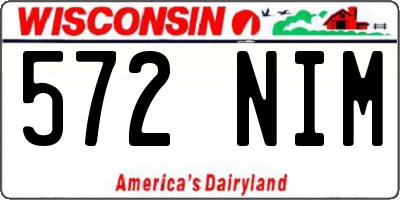 WI license plate 572NIM