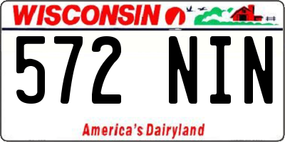 WI license plate 572NIN