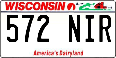 WI license plate 572NIR