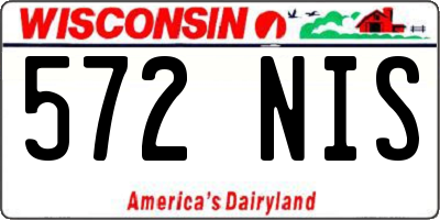 WI license plate 572NIS