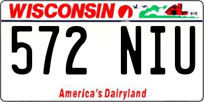 WI license plate 572NIU