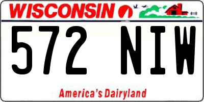 WI license plate 572NIW