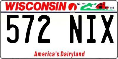 WI license plate 572NIX