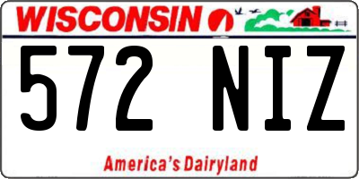 WI license plate 572NIZ