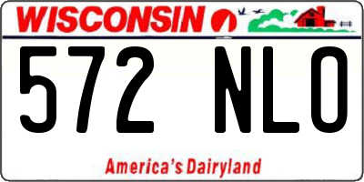 WI license plate 572NLO