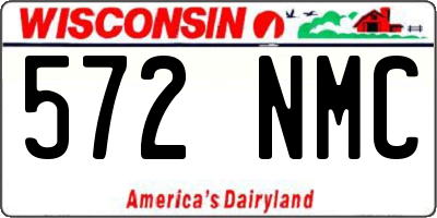 WI license plate 572NMC