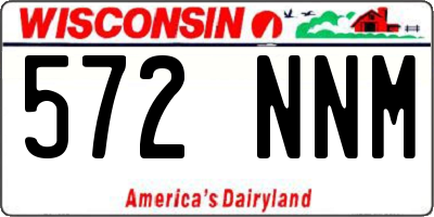 WI license plate 572NNM