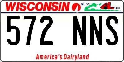 WI license plate 572NNS