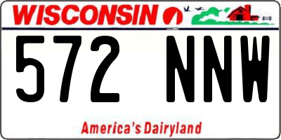 WI license plate 572NNW