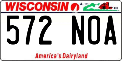 WI license plate 572NOA