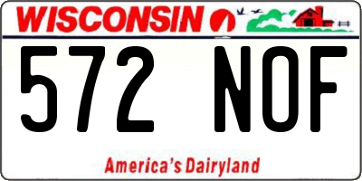 WI license plate 572NOF