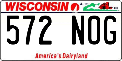 WI license plate 572NOG