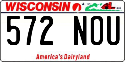WI license plate 572NOU