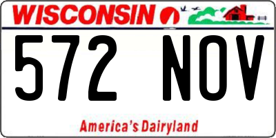 WI license plate 572NOV