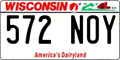 WI license plate 572NOY