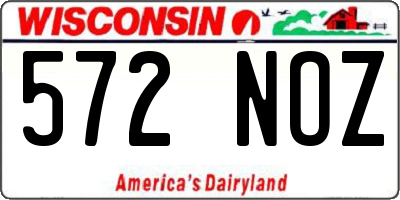 WI license plate 572NOZ