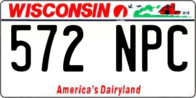 WI license plate 572NPC