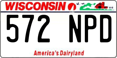 WI license plate 572NPD