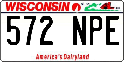 WI license plate 572NPE