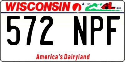 WI license plate 572NPF