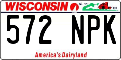 WI license plate 572NPK