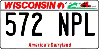 WI license plate 572NPL