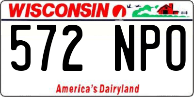 WI license plate 572NPO