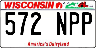 WI license plate 572NPP