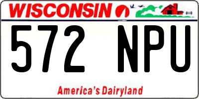 WI license plate 572NPU