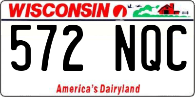 WI license plate 572NQC