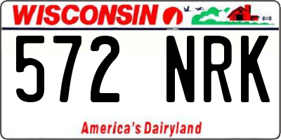 WI license plate 572NRK