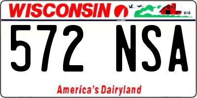 WI license plate 572NSA
