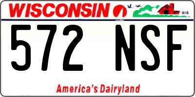 WI license plate 572NSF