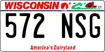 WI license plate 572NSG