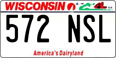 WI license plate 572NSL