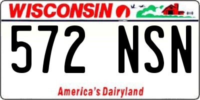 WI license plate 572NSN