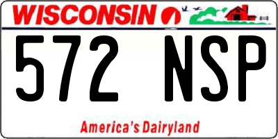 WI license plate 572NSP