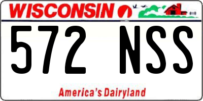 WI license plate 572NSS