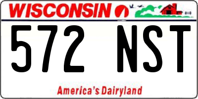 WI license plate 572NST