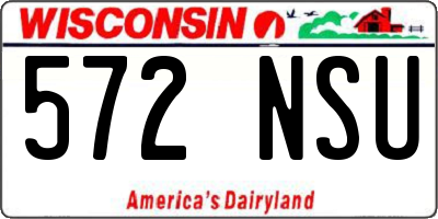 WI license plate 572NSU