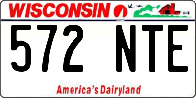 WI license plate 572NTE