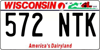 WI license plate 572NTK