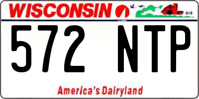 WI license plate 572NTP