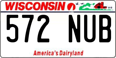 WI license plate 572NUB