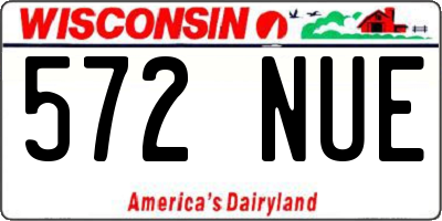 WI license plate 572NUE