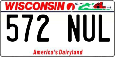 WI license plate 572NUL