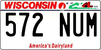 WI license plate 572NUM