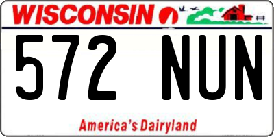 WI license plate 572NUN
