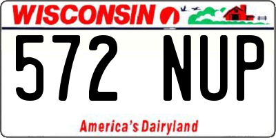 WI license plate 572NUP