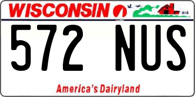 WI license plate 572NUS